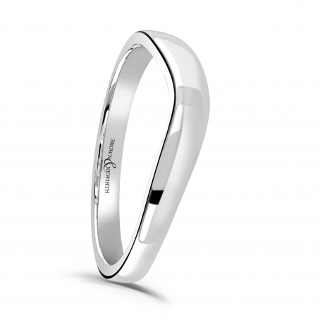 Tapered Curve Style Wedding Ring - Frill