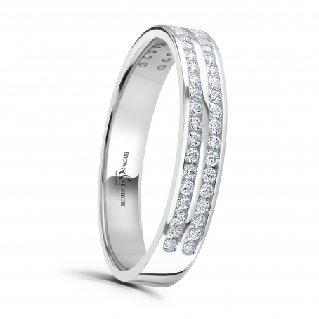 Two Row Diamond Wedding Ring