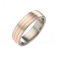 Titanium and Rose Gold Wedding Ring