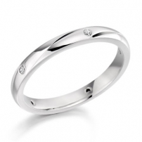 9ct White Gold Diamond Set Wedding Ring