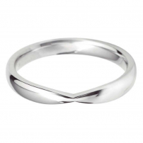 14ct White Gold Pinched In Style Wedding Ring
