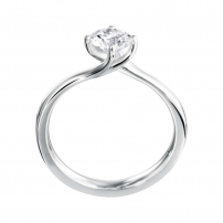 14ct White Gold Single Stone Twist Engagement Ring