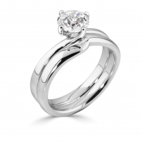 14ct White Gold Single Stone Twist Engagement Ring