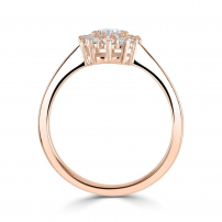 18ct Rose Gold Diamond Cluster Style Engagement Ring