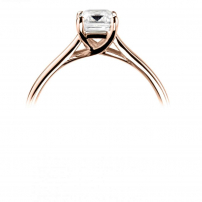 18ct Rose Gold Single Stone Emerald Cut Diamond Engagement Ring