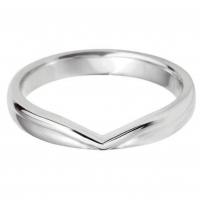 18ct White Gold Cut Out V Shaped Wedding Ring