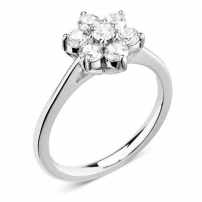 18ct White Gold Seven Stone Diamond Cluster Ring