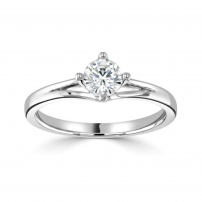 18ct White Gold Split Shank Single Stone Diamond Engagement Ring