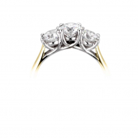 18ct Yellow and White Gold Three Stone Trilogy Ring