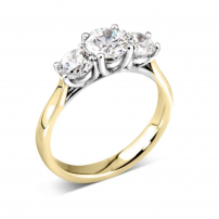 18ct Yellow and White Gold Three Stone Trilogy Ring