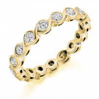 18ct Yellow Gold Brilliant Cut Twist Style Wedding Ring