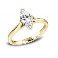 18ct Yellow Gold Single Stone Marquise Diamond Engagement Ring