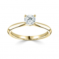 18ct Yellow Gold Single Stone Round Diamond Engagement Ring