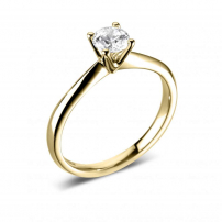 18ct Yellow Gold Single Stone Round Diamond Engagement Ring