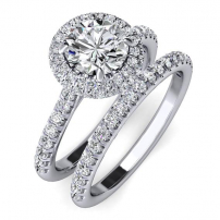 Platinum Engagement and Wedding Ring Set