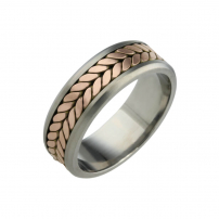 Titanium and Rose Gold Wedding Ring