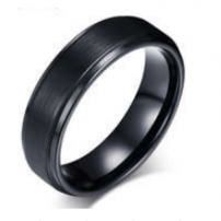 Black Matt and Polished Tungsten Wedding Ring