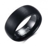 Black Wedding Ring in Tungsten