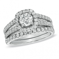 14K White Gold Diamond Matching Set