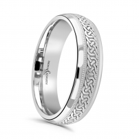 6mm wide Laser Engraved Celtic Style Wedding Ring