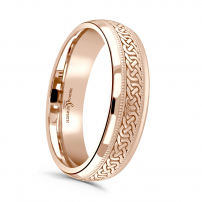 6mm wide Laser Engraved Celtic Style Wedding Ring