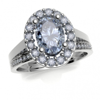 9ct White Gold matching Diamond Pave set Wedding Ring