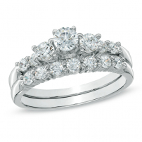 Platinum Engagement and Wedding Ring Set