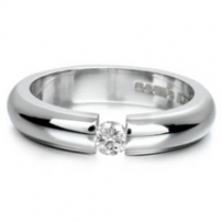 18ct White Gold Tension Set Diamond Wedding Ring
