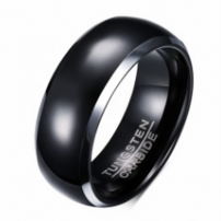 Black Mens Wedding Ring in Tungsten