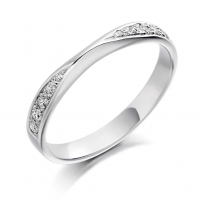 9ct White Gold Diamond Wedding Ring