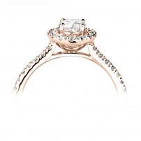 9ct Rose Gold Round Diamond Halo Style Engagement Ring