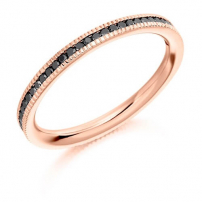 9ct White Gold Black Diamond Full Set Wedding Ring