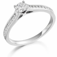 9ct White Gold Brilliant Cut Diamond Engagement Ring