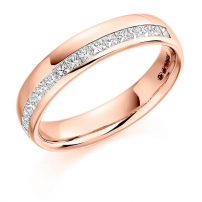 9ct White Gold Princess Cut Diamond Wedding Ring