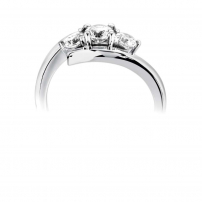 9ct White Gold Three Stone Round Diamond Engagement Ring