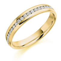 9ct White Half Set Round Diamond Wedding Ring