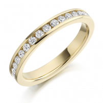 9ct Yellow Gold Channel Set Fully Set Wedding Ring