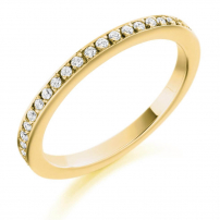 9ct Yellow Gold Diamond Set Claw Wedding Ring
