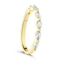9ct Yellow Gold Marqusie Diamond Ladies Wedding Ring
