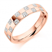 9ct Yellow Gold Princess Cut Diamond Wedding Ring