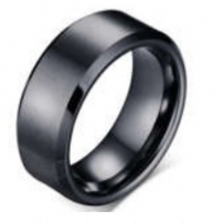 Black Polished 6mm wide Tungsten Wedding Ring