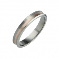 Titanium and Rose Gold Wedding Ring
