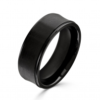 Black Tungsten Concaved Wedding Ring
