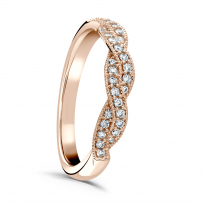 Cross Over Twist Style Diamond Wedding Ring