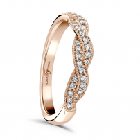 Cross Over Twist Style Diamond Wedding Ring