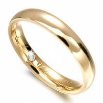 9ct Yellow Gold Secret Diamond Wedding Ring