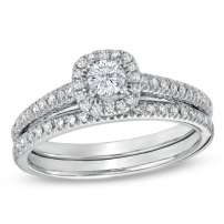 Platinum Engagement and Wedding Ring Set