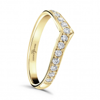 Diamond Set Shaped Wishbone Wedding Ring