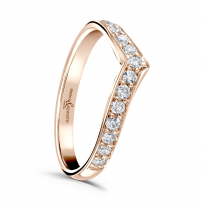 Diamond Set Shaped Wishbone Wedding Ring