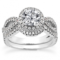 Platinum Engagement and Wedding Ring Set